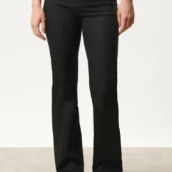 DRYKORN Zigarettenhose Mit Bügelfalte In Technostretch-Satin Schwarz