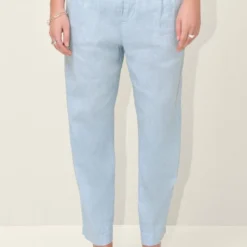 Bundfaltenhose Aus Baumwoll-Leinen-Mix Blau