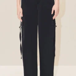DRYKORN Cargohose Mit Bändern Aus Luxuriösem Satin Schwarz