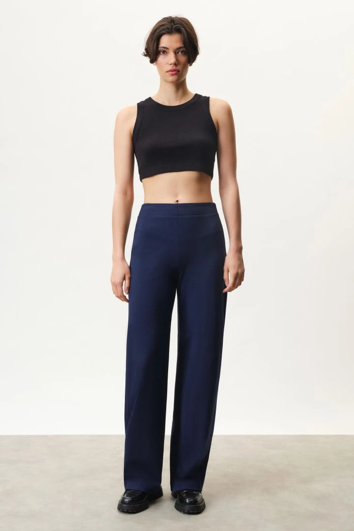 DRYKORN Hose Mit Barrel-Leg In Softem Jersey Blau 4 DRYKORN Hose Mit Barrel-Leg In Softem Jersey Blau – Bild 2