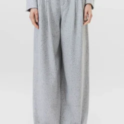 Woll-Mix Bundfaltenhose Grau