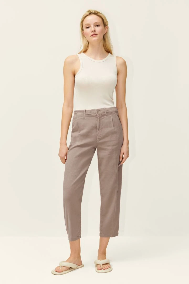 Bundfaltenhose In Strukturiertem Leinen-Baumwollmix Braun 4 Bundfaltenhose In Strukturiertem Leinen-Baumwollmix Braun – Bild 2