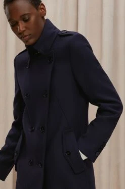 Uniformmantel In Schurwolle Blau