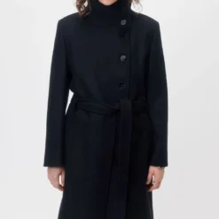 Uniformmantel In Winterlicher Woll-Mischung Schwarz