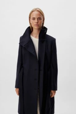 Mantel In Woll-Mischung Blau