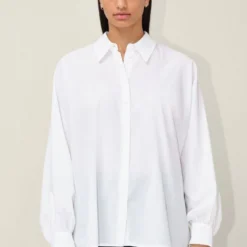 DRYKORN Hemdbluse Mit Fledermausärmel Weiß