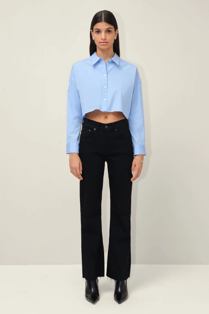 Hemdbluse Mit Open-Cut-Saum Blau 4 Hemdbluse Mit Open-Cut-Saum Blau – Bild 2