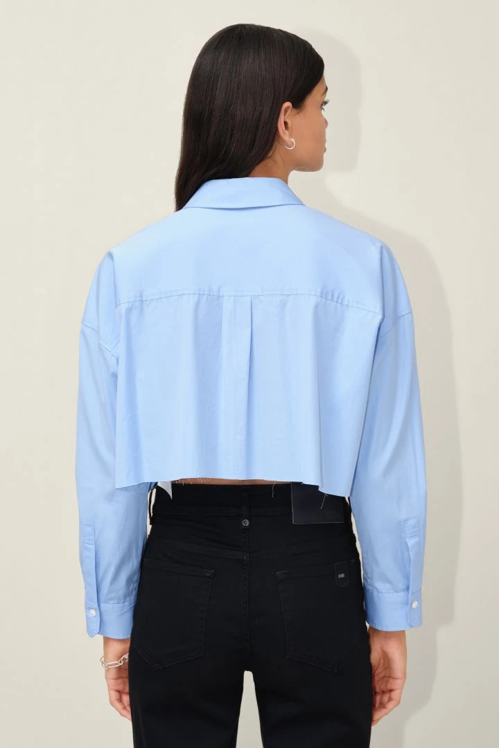 Hemdbluse Mit Open-Cut-Saum Blau 5 Hemdbluse Mit Open-Cut-Saum Blau – Bild 3