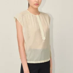 DRYKORN Kurzarm-Bluse Mit Tunika-Ausschnitt Off_white