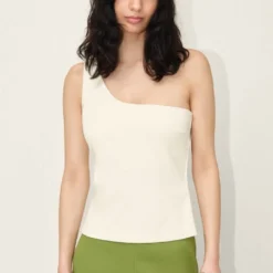 One-Shoulder Top Off_white