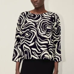 DRYKORN T-Shirt-Bluse Mit Waterdrop-Print Schwarz