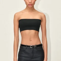 DRYKORN Bandeau-Strick-Top Schwarz