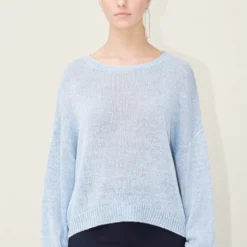 DRYKORN Verkürzter Egg-Shape Pullover Blau