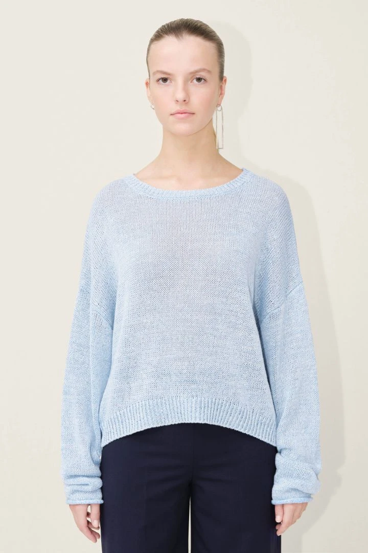 DRYKORN Verkürzter Egg-Shape Pullover Blau 3 DRYKORN Verkürzter Egg-Shape Pullover Blau