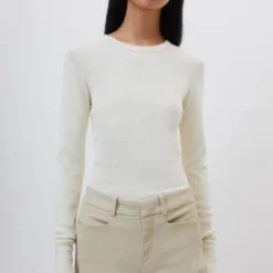 DRYKORN Schmales Longsleeve Aus Baumwolle Off_white