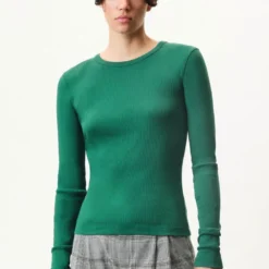 DRYKORN Longsleeve Mit Rundhals In Reiner Baumwolle Grün