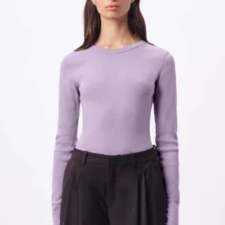 DRYKORN Longsleeve Mit Rundhals In Reiner Baumwolle Lila