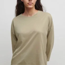 DRYKORN 7/8 Arm T-Shirt In Lyocell-Baumwoll-Mix Braun