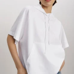 DRYKORN Cleaner Kurzarm-Hoodie Weiß