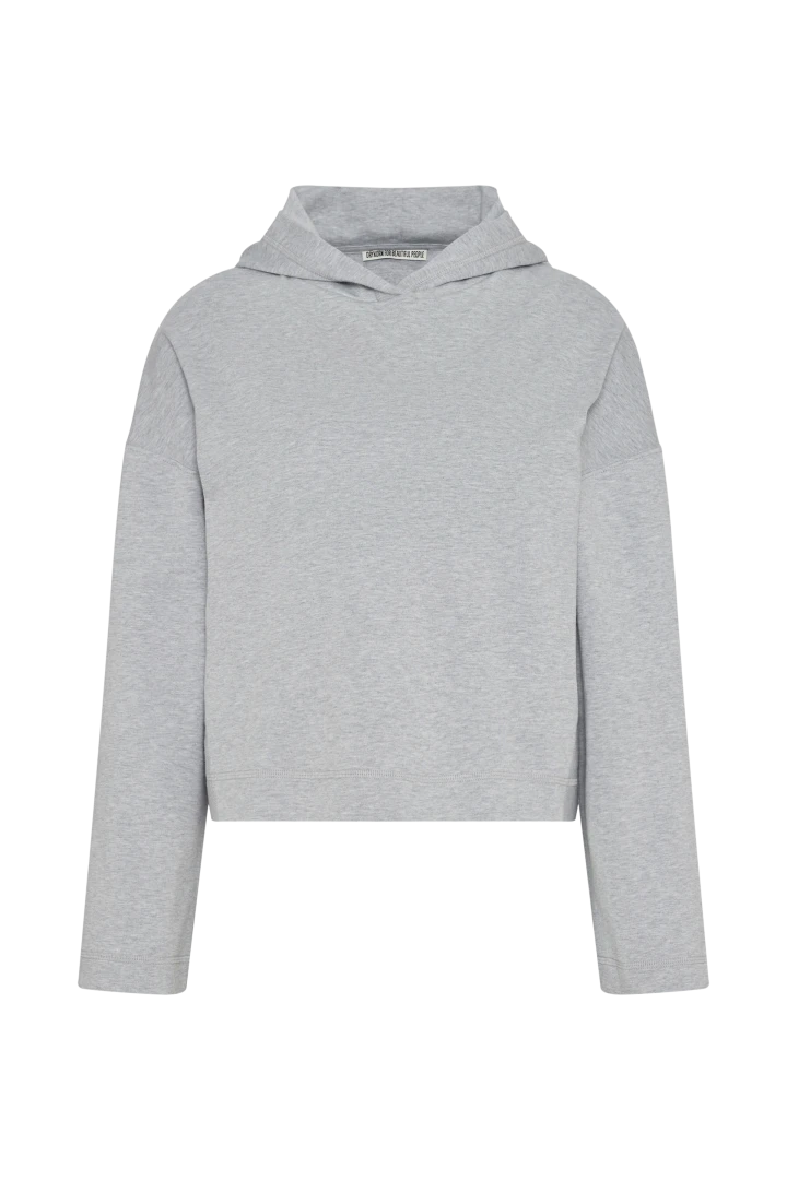 DRYKORN Verkürzter Hoodie In Softer Bio Baumwolle Grau 7 DRYKORN Verkürzter Hoodie In Softer Bio Baumwolle Grau – Bild 5
