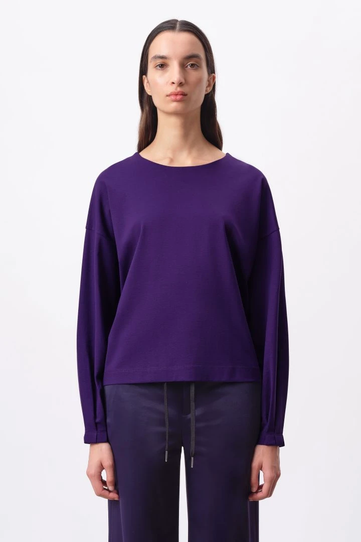 Longsleeve Mit U-Boot Ausschnitt In Cleanem Jersey Lila 3 Longsleeve Mit U-Boot Ausschnitt In Cleanem Jersey Lila