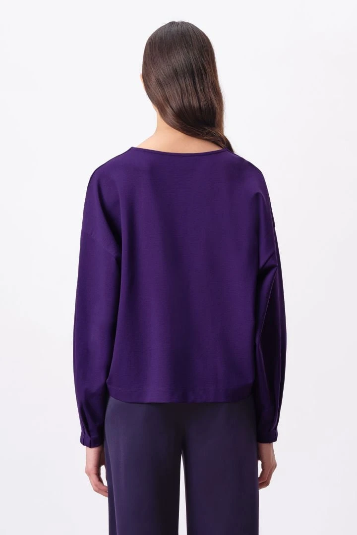 Longsleeve Mit U-Boot Ausschnitt In Cleanem Jersey Lila 5 Longsleeve Mit U-Boot Ausschnitt In Cleanem Jersey Lila – Bild 3